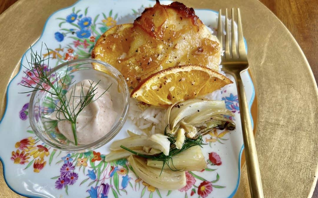 Gingery Orange Whitefish with Roasted Fennel